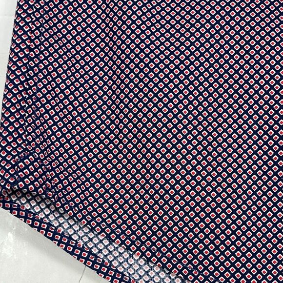 Vince Red White Blue Diamond Print Cotton Long Sleeve Button Shirt Men’s Small - Picture 5 of 9